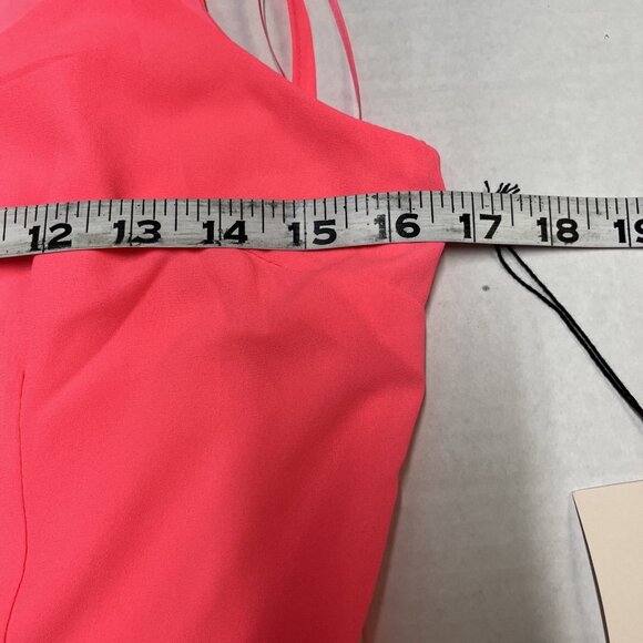 Revolve Superdown Addison Maxi Dress Womens M Hot Pink Chiffon Slip High Slit - Picture 9 of 12